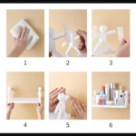 Repisa organizador de baño con figuras de personas, instalación adhesiva, color blanco.