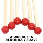 Set de agarraderas redondas y suaves de madera, color rojo, para andador didáctico.