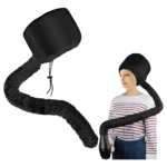 Set x2 gorros capucha para secador de pelo en color negro, con manguera flexible y ajuste.