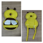 Cojín mochila anticaída para bebé con diseño de abeja amarilla, protector de cabeza.