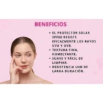 Protector solar Spf60 con acabado mate, ideal para pieles jóvenes.