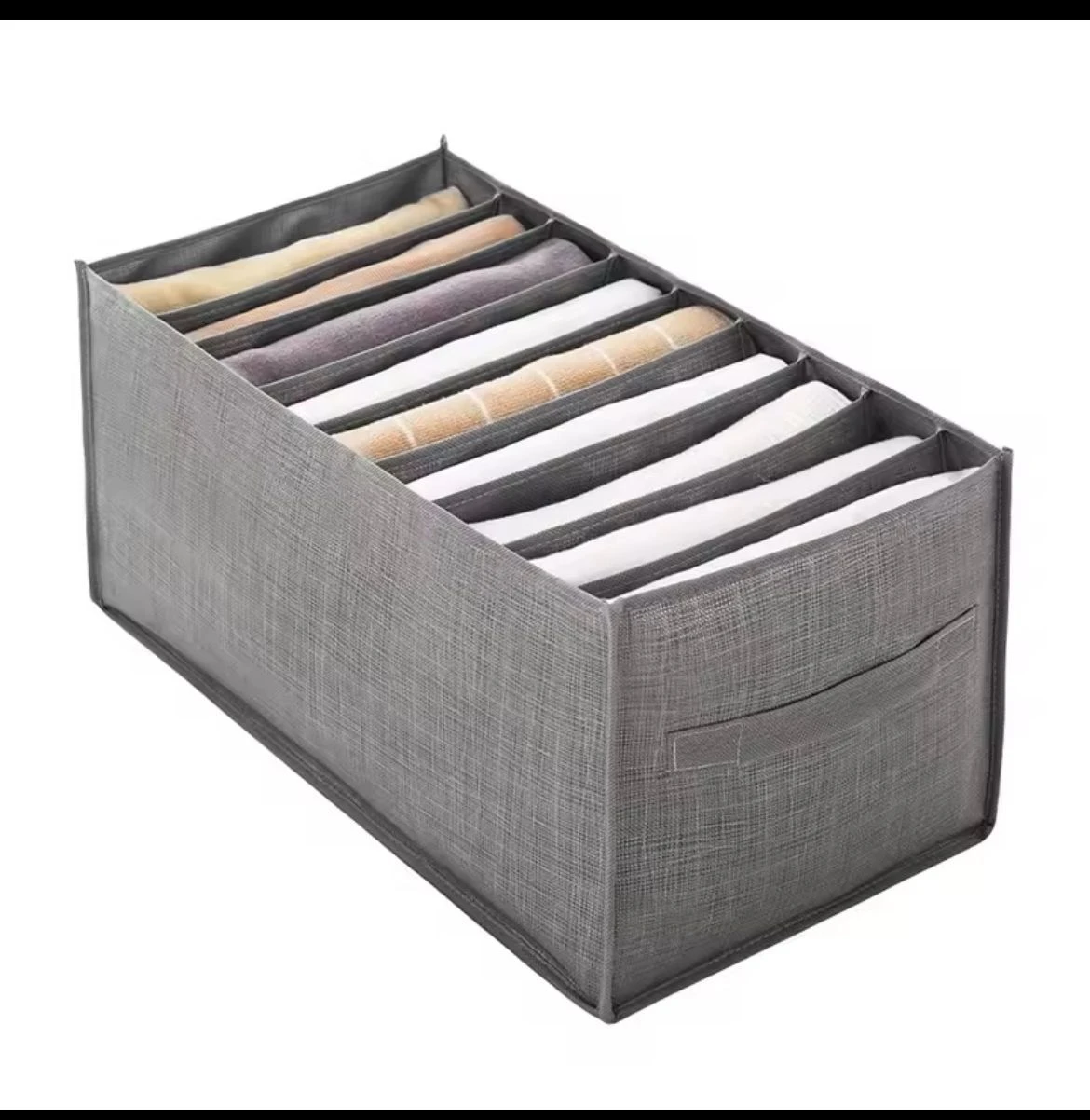 Organizador gris de tela para ropa interior, con 7 compartimentos, ideal para cajones.
