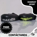 Set x2 protectores de zapato para moteros Raider y Reebok, negros, de cuero sintético.