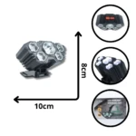 Linterna minera L-T21 negra de 5 LEDs con ajuste y carga USB, 8x10cm.