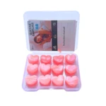 Tapa oídos de silicona rosa, moldeables, forma de corazón, 12 unidades, en estuche.