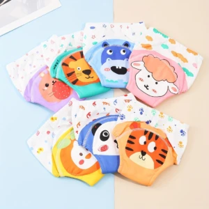 Calzones entrenadores de algodón para bebé, estampados con animales como león, tigre, panda y oveja.