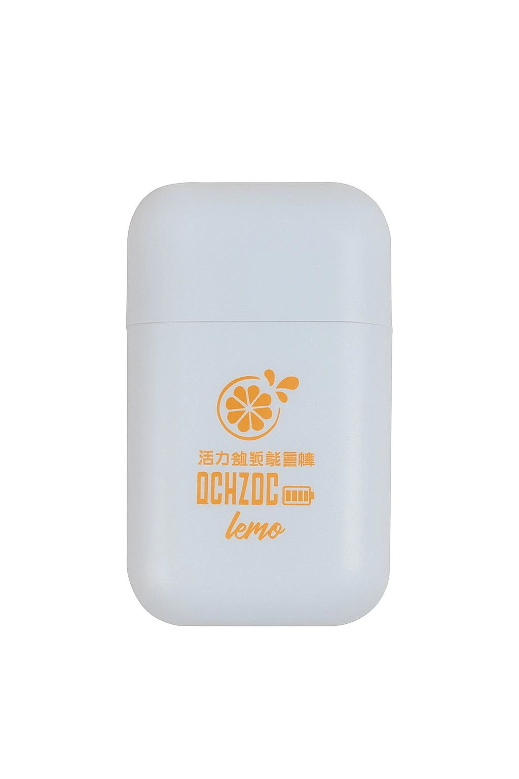 Inhalador nasal blanco con logo de limón y texto "OCHZOC lemo".