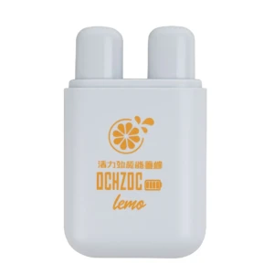 Inhalador nasal blanco con diseño de limón, marca OCHZOC, sabor lemo.