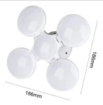 Bombilla LED solar expandible con 5 paneles, plegable y ajustable.