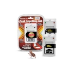 Repelente electrónico RIDDEX para plagas, paquete con tres unidades blancas con luz nocturna integrada y sello "Top Seller".