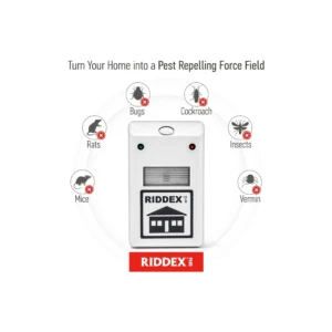 Repelente electrónico Riddex Plus blanco que ahuyenta ratas, ratones, insectos, cucarachas, bichos y alimañas.