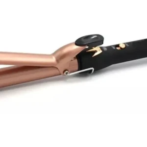 Rizadora para cabello color cobre y negro con cable, ideal para crear ondas.