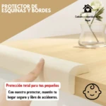 Protector de esquinas y bordes de mesa en color beige, ideal para proteger a niños de accidentes.