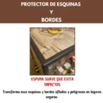 Protector de espuma suave color café para esquinas y bordes de mesa, evita impactos.
