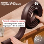 Protector de esquinas y bordes marrón en rollo, para proteger el hogar de accidentes.
