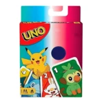 UNO Pokémon con Pikachu, Grookey, Scorbunny y Sobble. Caja de juego de cartas para 2-10 jugadores.