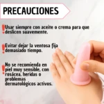 Ventosa facial de silicona rosa para masaje, se usa con crema para deslizar.