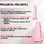 Ventosa de silicona rosa para masaje facial, ideal para estirar la piel, dos tamaños diferentes.