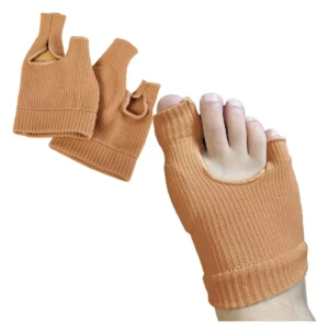 Sujetadores de dedos color piel para aliviar dolor de juanetes.