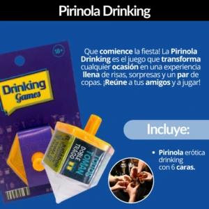 Pirinola Drinking con caras para juegos de mesa y bebidas, ideal para fiestas con amigos.