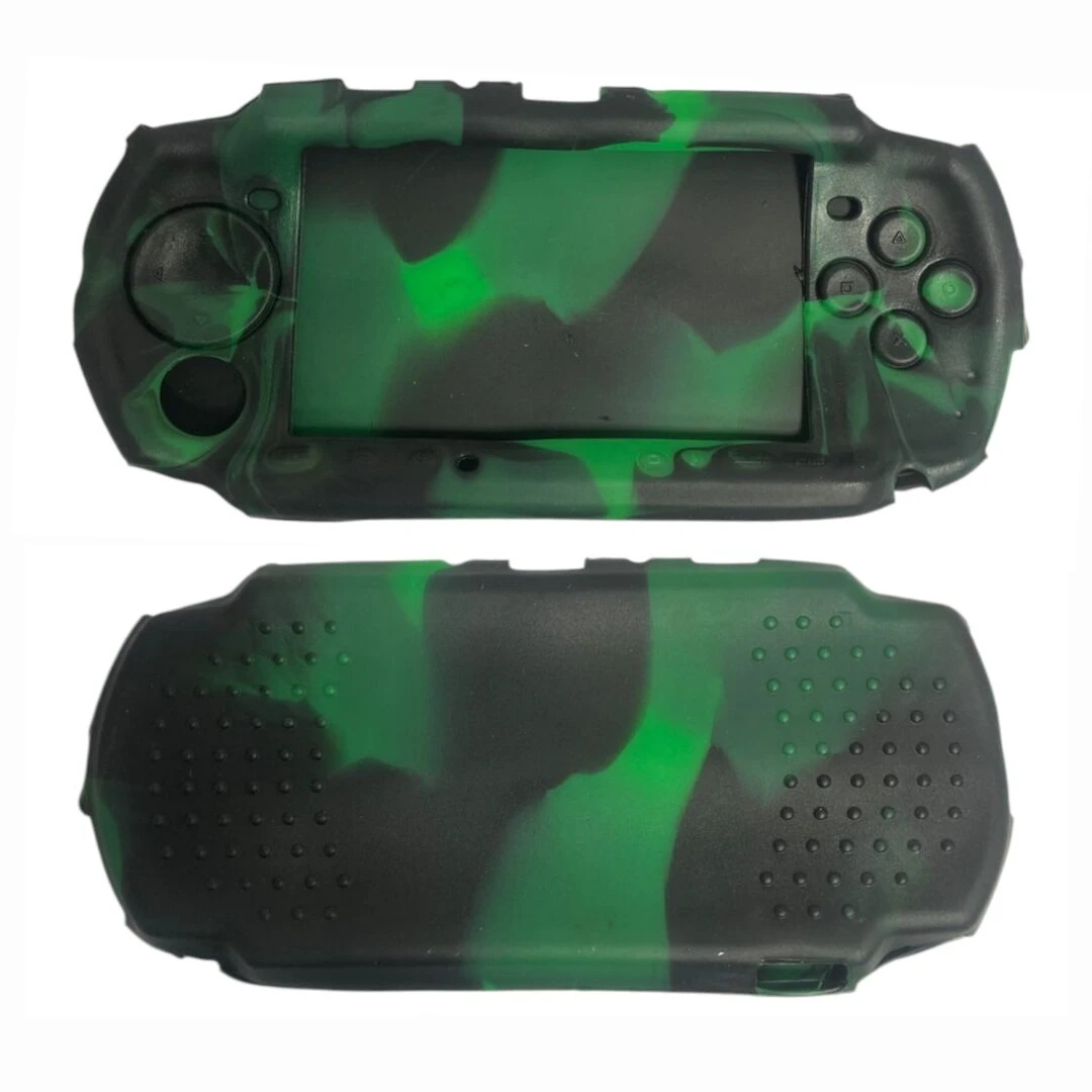 Set de 2 protectores de silicona camuflados verde y negro para PSP 2000/3000.