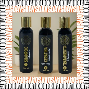 Trío de productos Capricce para cabello: shampoo, keratina y tratamiento intensivo, 120 ml c/u.