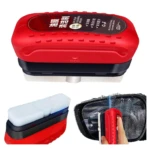 Cepillo limpiador multifuncional para parabrisas y espejos de carro, rojo y negro, usado para quitar película de aceite.