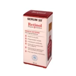 Serum 10 Retinol Anti-Aging Essence 30 ml en caja blanca con detalles rojos, frasco visible.