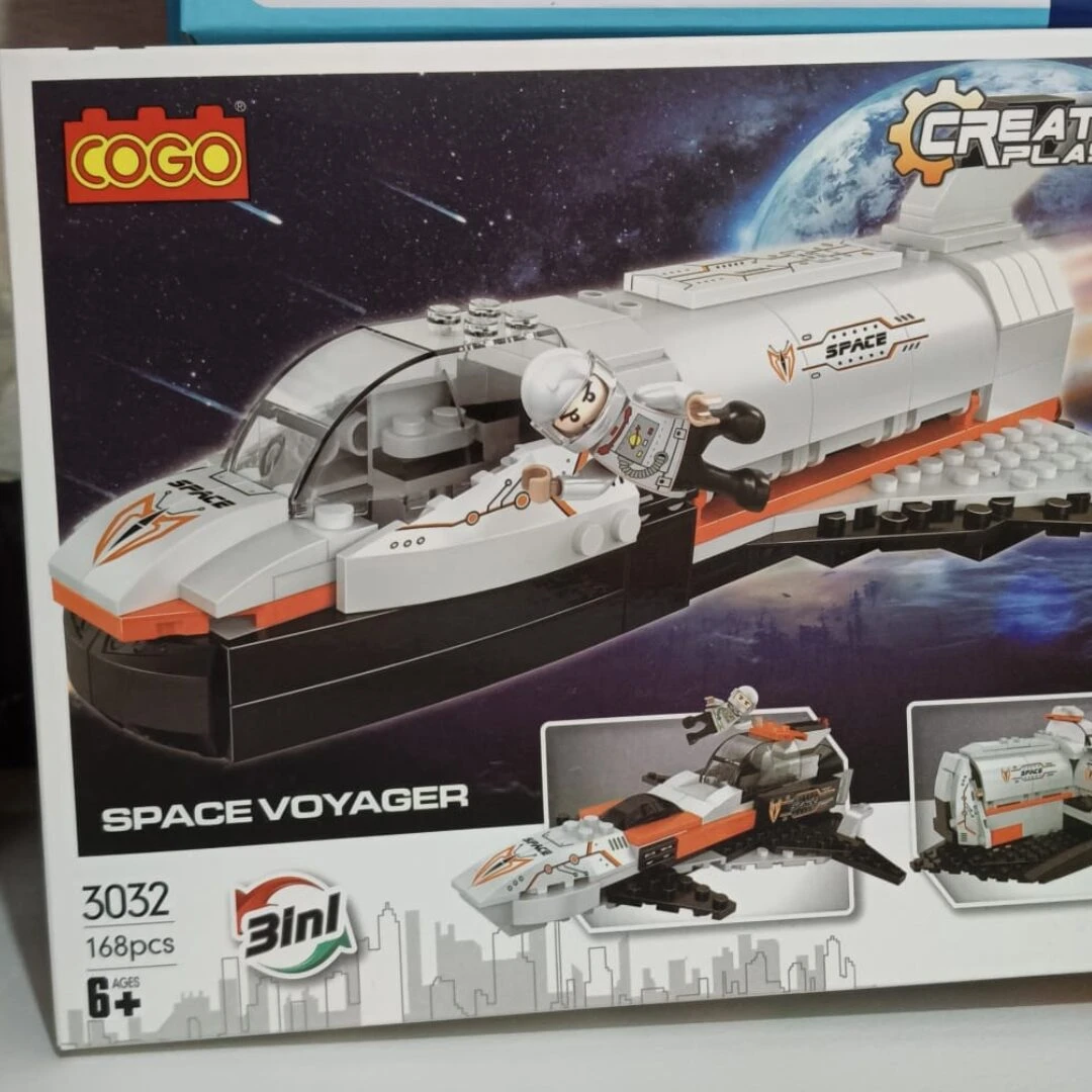 Caja de bloques de construcción COGO Nave Espacial 3 en 1, 168 piezas, astronauta volando.