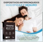 Pareja durmiendo con cinta bucal antirronquidos, caja de 30 unidades "Sleeping Mouth Tape".