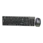 Combo de teclado y mouse negro económico, ideal para uso en oficina.
