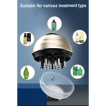 Difusor dorado para secador de cabello, ideal para tratamientos capilares, con envases de aceites y tónicos.