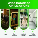 Repelente de mosquitos en empaque ligero de 125 ml, ideal para diversas aplicaciones como granjas, perreras, refugios y baños públicos.