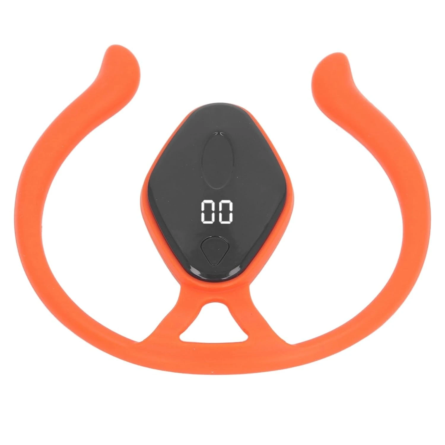 Corrector de postura inteligente naranja con pantalla digital que muestra "00".