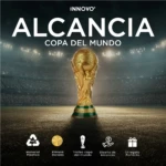Alcancía Trofeo Copa del Mundo dorada de plástico ABS en estadio, diseño perfecto para ahorro.