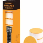 Pack de 10 esponjas limpiadoras de zapatos, con cara abrasiva naranja, para limpiar suelas.