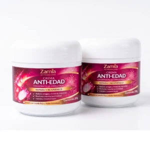 Set de 2 cremas anti-edad Zamia para rostro, con extracto de cebolla roja y ácido hialurónico.