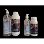 Set de 2 botellas grandes y 2 pequeñas de Cirugía Capilar Alisadora con bomba dosificadora y tapa a rosca.