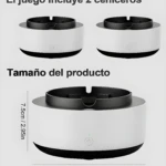 Set de 2 ceniceros purificadores de aire blancos con luz indicadora y medidas.