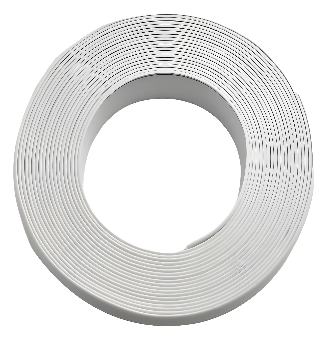 Rollo de cinta selladora blanca para pared, ancha y gruesa, con múltiples vueltas, ideal para juntas antihongos.