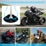 Cojín de gel para asiento de motocicleta con estructura 3D de panal. Alivia dolor de cadera y espalda en viajes largos y caminos irregulares.