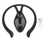 Corrector postura inteligente vibración negro con pantalla digital 00 y cable USB.