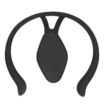 Corrector de postura inteligente negro con forma de U, vibración y almohadilla central de diamante.