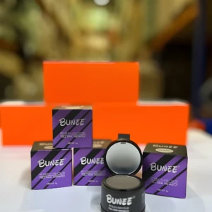 Set x2 fibras capilares Bunee en caja morada con espejo, ocultan calvicie al instante.