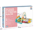 Gimnasio de actividades para bebés con piano pataleable, sonajeros y colores vibrantes para estimular el desarrollo sensorial.