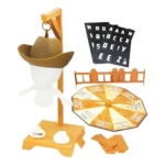 Juego Ahorcado 3D Glow: muñeco con sombrero vaquero, ruleta, reja y letras para adivinar palabras.