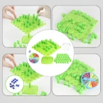 Juego de mesa de ranas verdes de equilibrio y destreza para familia.