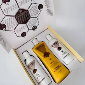 Kit Bhot Alizz Professional: champú, crema alisadora y tratamiento para controlar volumen y alisar cabello.