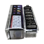 Kit de guías metálicas Wahl para cortapelos profesional en organizador de plástico transparente.