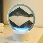 Lámpara 3D de arena movediza con luz RGB, paisaje montañoso dinámico, decoración relajante.